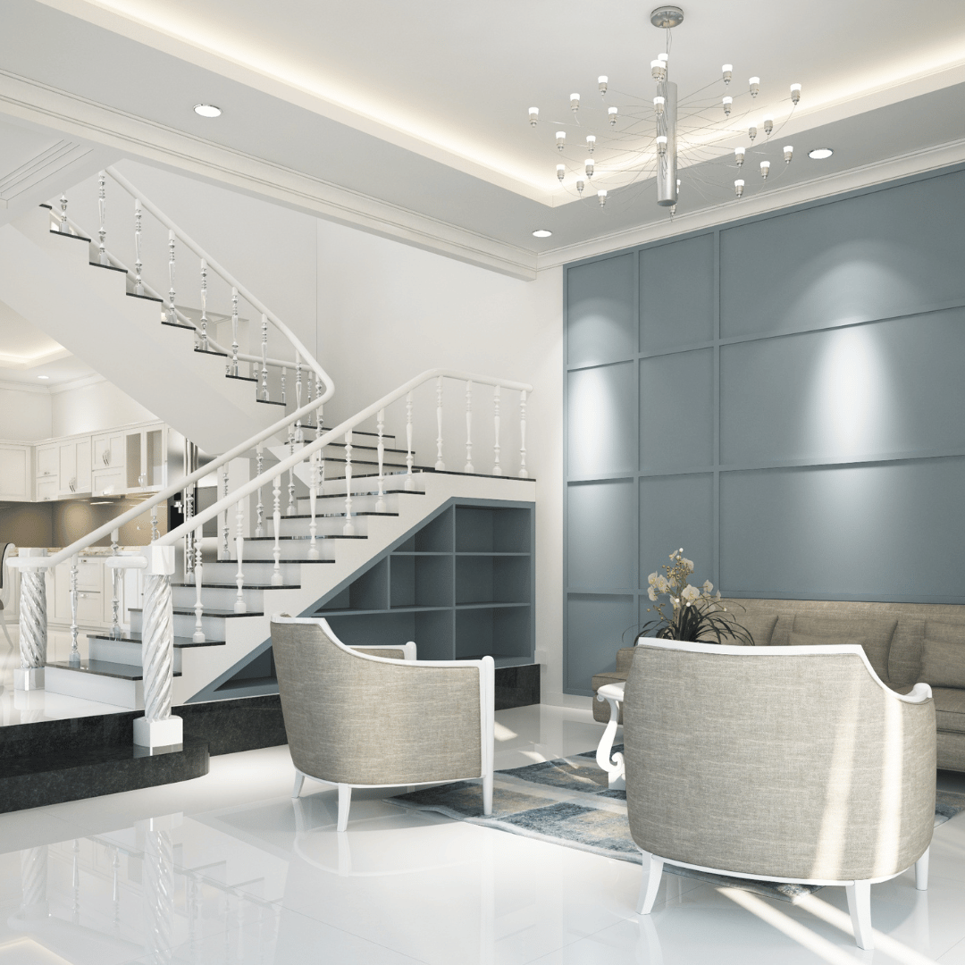 Grand foyer with architectural lighting design by DLSAV Atlanta
