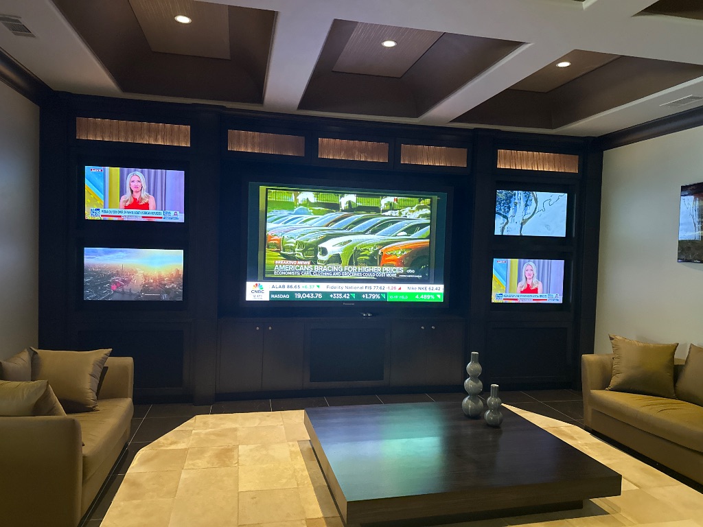 Corporate media room with custom video wall