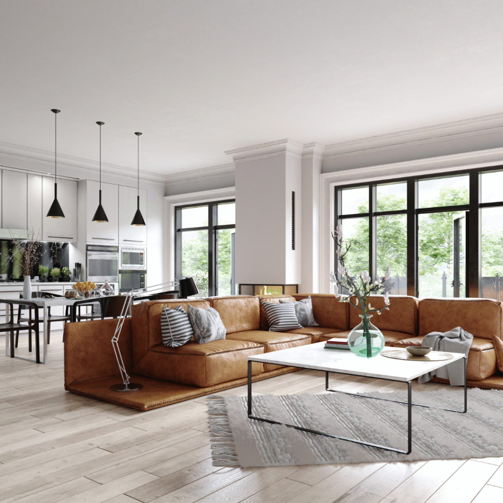 Modern open-concept smart home living room by DLSAV Atlanta